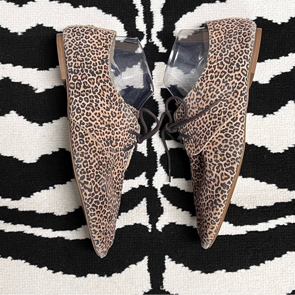 Anthropologie Hart Lace Up Leopard Print Oxford Shoes Size 10 - Picture 7 of 13